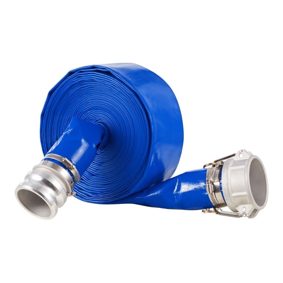 3 inch Backwash Hose 50 ft - Blue Heavy Duty PVC Water Discharge Hose with Clamps - Pool Filter Backwash, Water Pump Hose for Construction, Irrigation