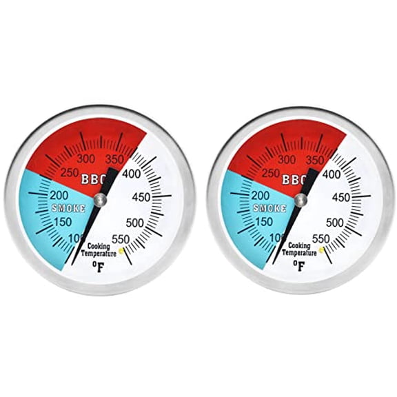 3 inch Charcoal Grill Temperature Gauge, Accurate BBQ Thermometer Gauge Replacement for Oklahoma Joe's Smokers and Smoker Wood Charcoal Pit, Larger Face and Wide Grill Temperature Range(2 Pcs)