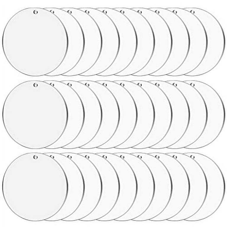 3 Inch Acrylic Circle Blanks 30 Pcs-Clear Acrylic Blanks with Holes-Acrylic  Disc Circles, Acrylic Rounds Compatible for Vinyl Crafts, DIY Projects
