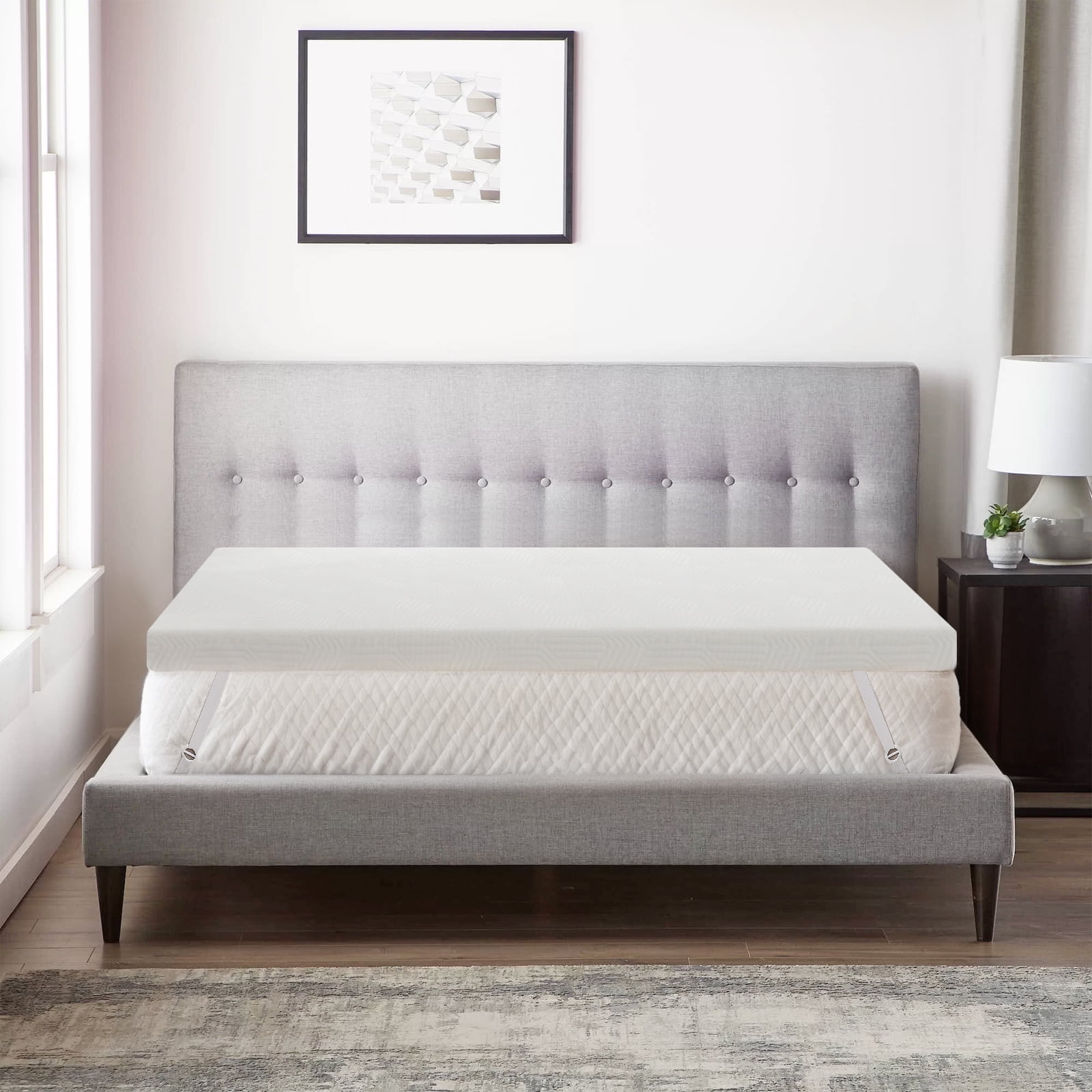 Queen Size 3inch GelInfused Egg Crate Memory Foam Mattress Topper