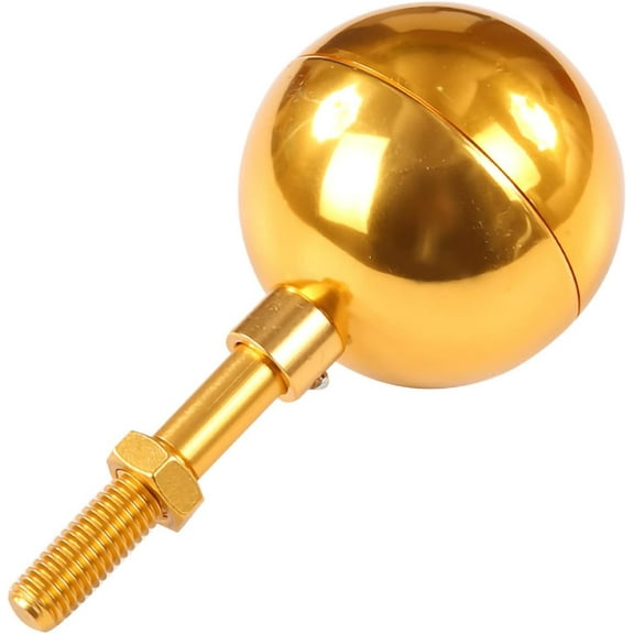 3 inch Flagpole Topper Ball for Flagpole Flag Pole Ball Ornament with 1/2" Aluminum Hollow Rod Flag Pole Topper Suitable for Standard Flagpole Fastened Flagpole (Gold Topper Ball)