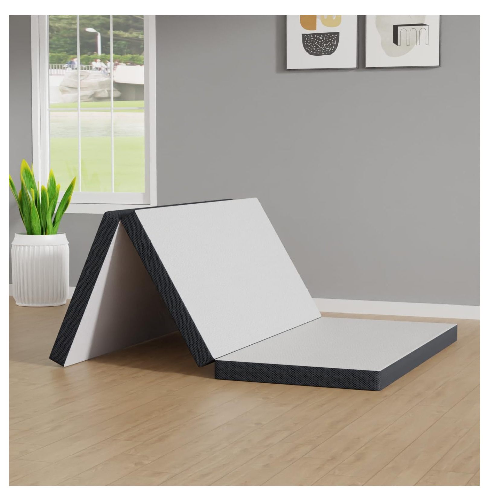 3 inch Folding Mattress Tri Fold Memory Foam Mattress Topper Portable Foldable Mattress Topper