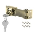 thumbnail image 1 of 3-inch Keyed Hasp Locks Zinc Alloy Twist Knob Keyed Locking Hasp w Screws for Door Keyed Different Bronze Tone, 1 of 6