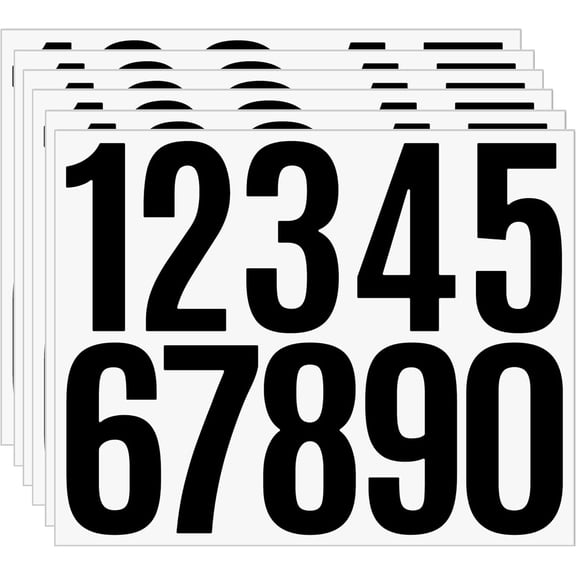 3 inch Large Mailbox Number Stickers, 6 Sheets Self Adhesive Number Sticker - 60 Pcs Vinyl House Address Numbers 0-9 Waterproof Stickers for Outside, Address on House, Big Mail Box Number(Black)