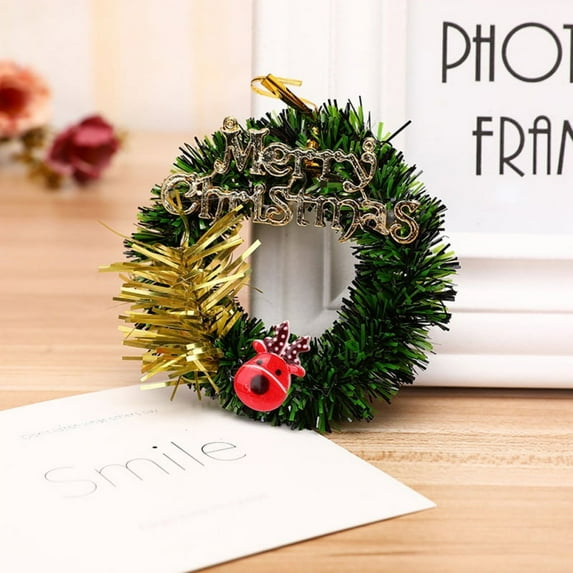 3 inch Mini Christmas Artificial Wreath Decorations for Christmas Ornaments
