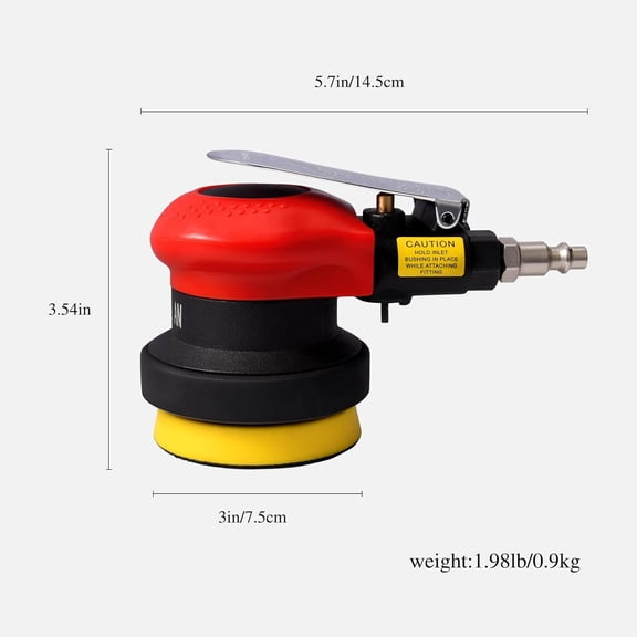 3 inch Mini Random Orbital Sander Pneumatic Palm Sander For Wood Composites Metal Polishing and grinding with 10 sandpapers