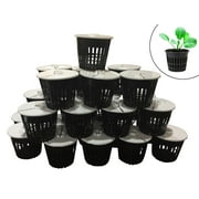 3 بوصة صافي وعاء - أكواب حديقة الشبكة - شبكة مشقوقة - سلة دلو ل Hydroponics مع أغطية بيضاء - 25 حزمة