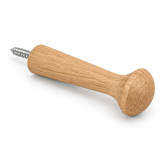 3-inch Oak Screw-in Shaker Pegs Wall Hooks 10-pack