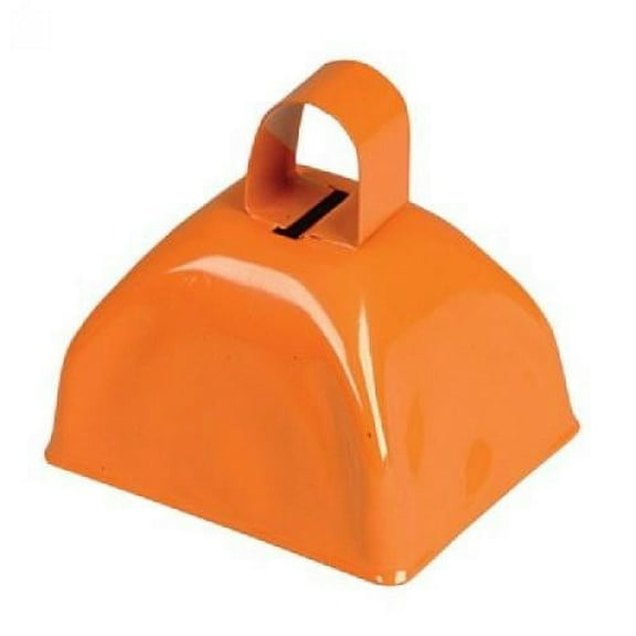 3-inch Orange Metal Cow Bell (Bulk Pack of 12 Bells)