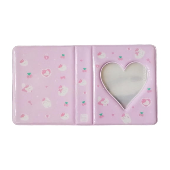 3 inch Photo Album, Business Card Holder Photocard Sleeves, Cartoon Photo Card Storage Collect Book, heart for Photo Storage White cat