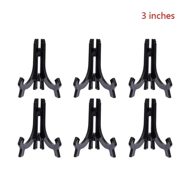 3 inch Plastic Easel, 6pcs Mini Easel Display Stand Black Picture