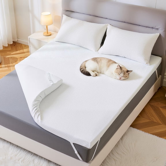 3 inch Queen Size Gel Memory Foam Mattress Topper, Pressure Relief for Back Pain