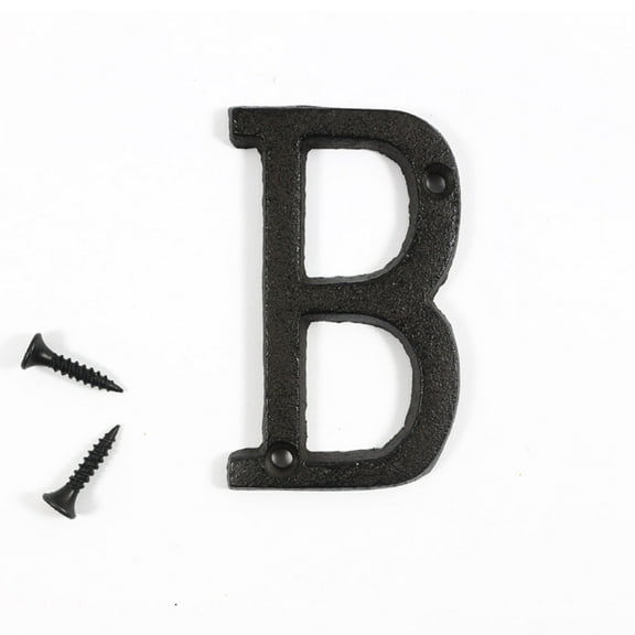 3 inch Vintage Decorative Cast Iron Metal Alphabet Letters Wall Sign Hanging Address Name Sign Letter(B)