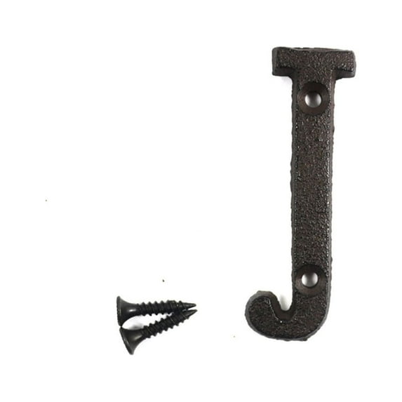 3 inch Vintage Decorative Cast Iron Metal Alphabet Letters Wall Sign Hanging Address Name Sign Letter(J)