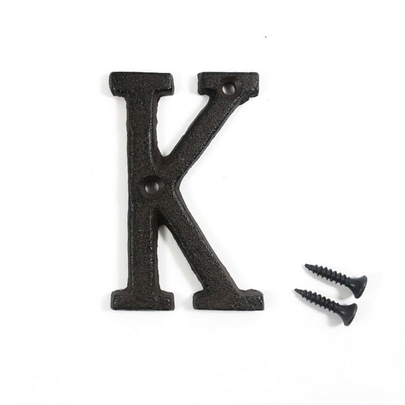 3 inch Vintage Decorative Cast Iron Metal Alphabet Letters Wall Sign Hanging Address Name Sign Letter(K)