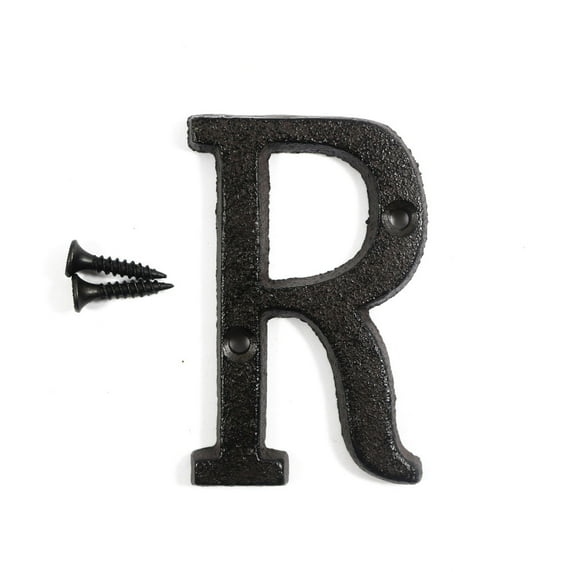 3 inch Vintage Decorative Cast Iron Metal Alphabet Letters Wall Sign Hanging Address Name Sign Letter(R)