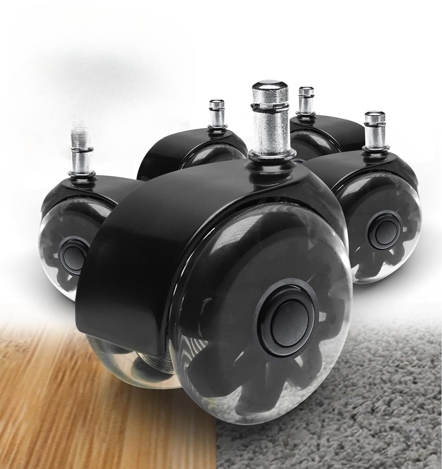 3-inch double-row office chair wheels (5-pack) high-quality rubber casters suitable for all floors