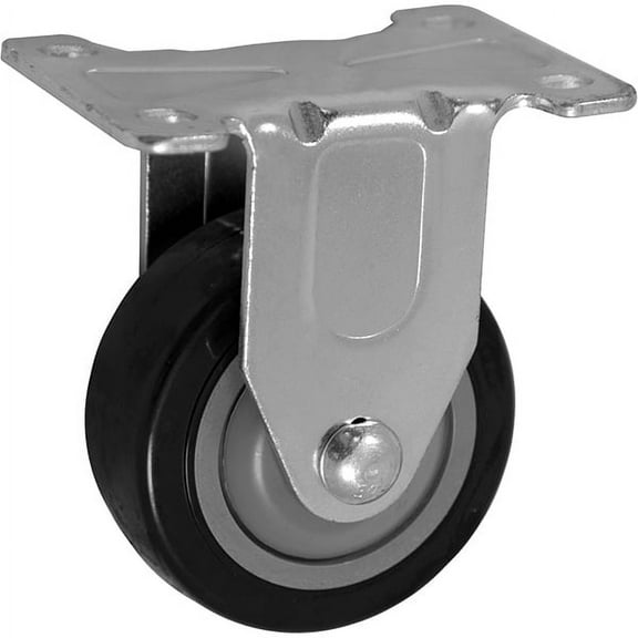 3 inch x 1.25 inch PLY Polyurethane Light Duty Industrial Non-Marking Top Plate Caster, 1 Rigid Caster, 250 LBS Load Capacity, BLACK (Single) - ICON 5000 Series