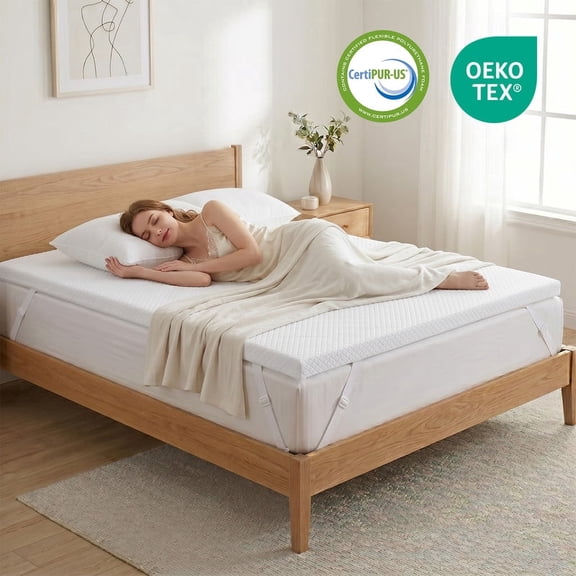 3 inches Full Size Cooling Gel-infused Memory Foam Mattress Topper with Washable Cover for Pressure Relief