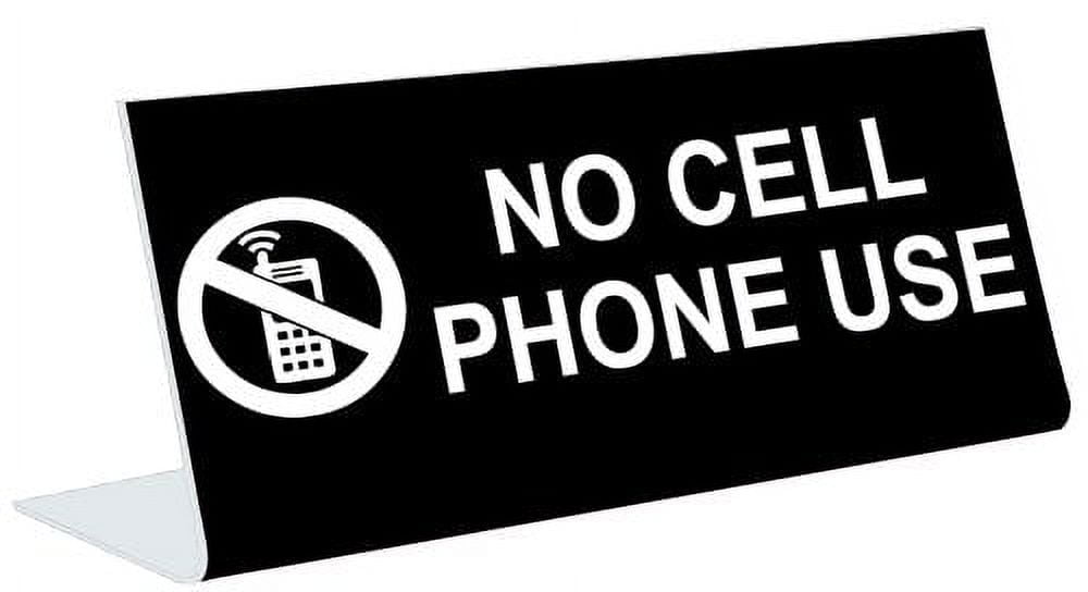 3 Inches X 8 Inches Engraved Tabletop Pedestal Desk Sign No Cell