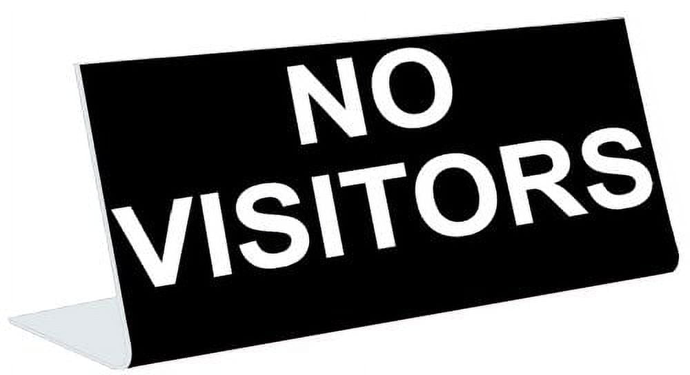 3 Inches X 8 Inches Engraved Tabletop Pedestal Desk Sign No Visitors