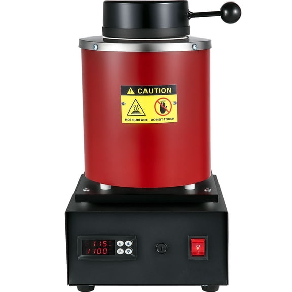 3 kg Digital Gold Melting Furnace, 1350W Electric Melting Kit with Ceramic Crucible&Ingot Mold for Gold, Silver, Copper, Aluminum