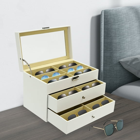 3 layer 18 Slots Eyeglass Sunglass Storage Watch Box Eyewear Accessories Display