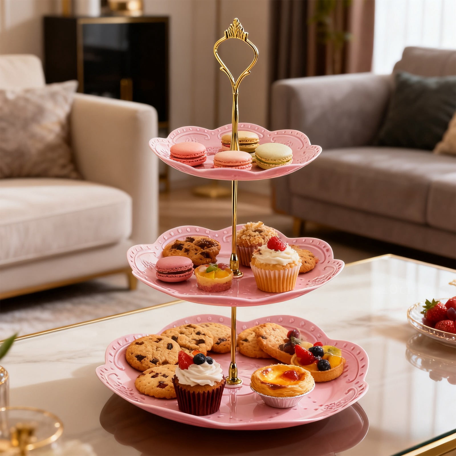 3-layer Cupcake Rack Decorative Trays Dessert Tower Tray for Parties ...