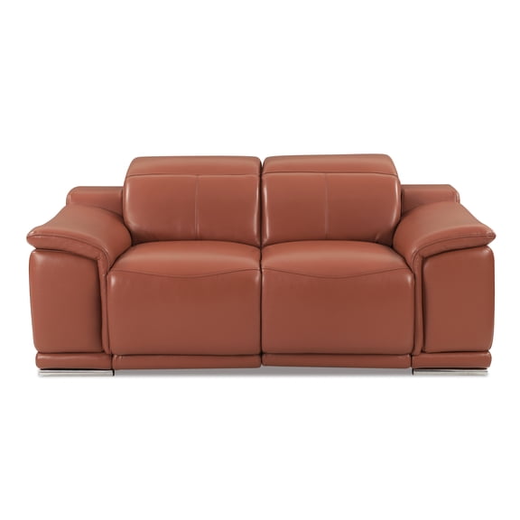3-layer Cushioned Reclining In Camel Leather Top Grain Recliner Seat With Foam Padding And