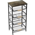 thumbnail image 1 of 3-layer Kitchen Fruit Storage Basket Snack Rack, Countertop & Desktop Pull-out Metal Basket with Handle, Organizers, 1 of 6