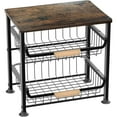 thumbnail image 1 of 3-layer Kitchen Fruit Storage Basket Snack Rack, Countertop & Desktop Pull-out Metal Basket with Handle,, 1 of 4