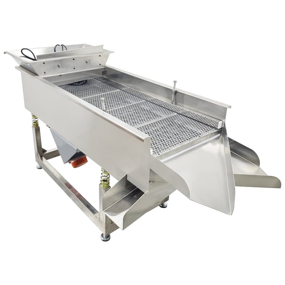 3-layer Linear Vibrating Screen Straight Vibrating Sieve Shaker with 10mm 8mm 5mm Round Hole Screen 110V 2120W