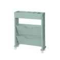 thumbnail image 1 of 3-layer Rolling Utility Car, Mobile Bookshelf, Multifunctional Mobile Bookshelf with Lockable Casters, Suitable for Learning, Office, Kitchen, Classroom, 1 of 4