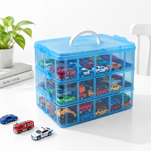 3-layer Stackable Craft Storbox - 30 Adjustablepartments For Bead Organization Making Ideal Crafters Hobbyists Diy Projects