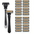 thumbnail image 1 of 3-layer Stainless Steel Blade Men Razor Washable For Travel For Home Shaver Manual Shave Razors For Daily Face Care, 1 of 10