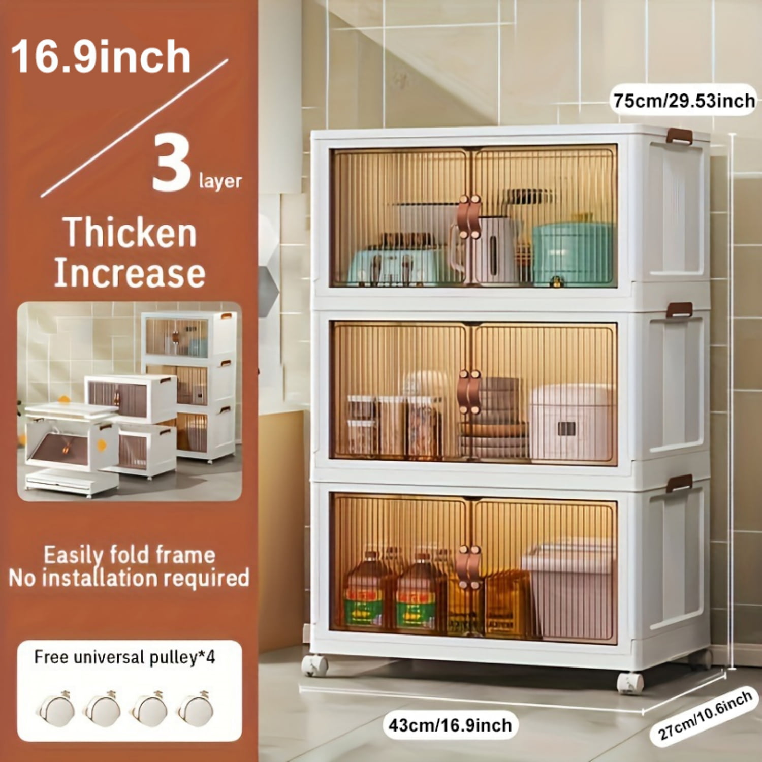 3 layers can be stacked freely. Large Plastic Storage Bins with Lids ...