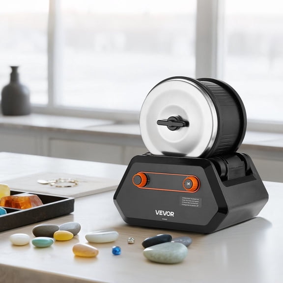 3 lb Rotary Rock Polisher 9-Day Timer & 4 Speeds with Gemstone Kit