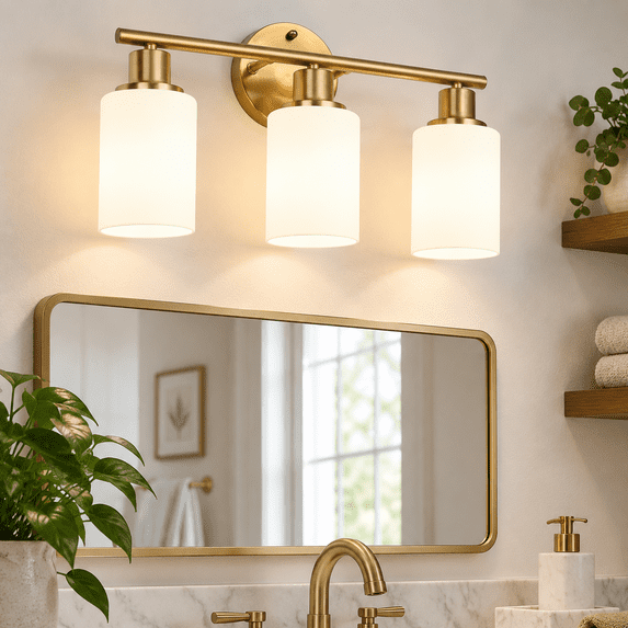 3-light Bathroom Light Fixtures Brushed Vanity Farmhouse Wall Lights ...