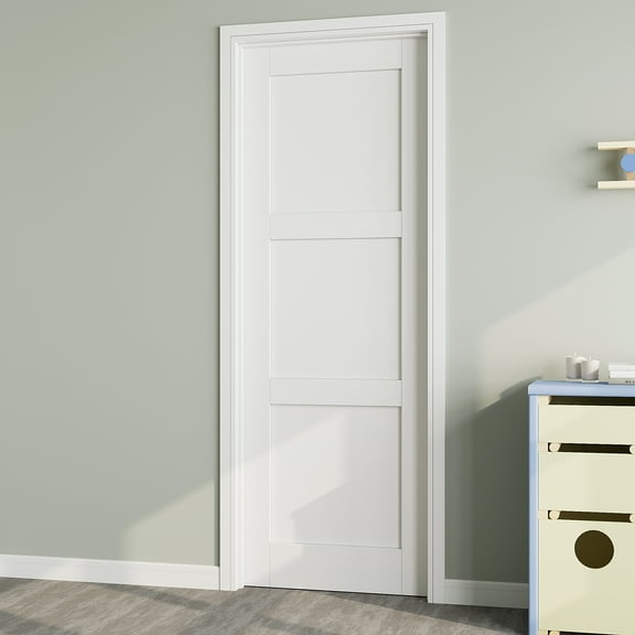 3 lite Panel Interior Door Slab, Door Shaker Without Hardware