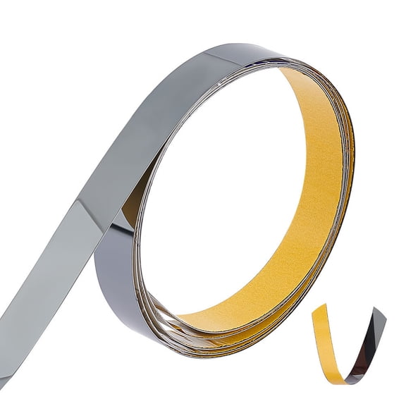 3 m Flexible Self Adhesive 201 Stainless Steel Molding Trim Decorative Trim for Wall Mirror Furniture Door Wardrobe Gunmetal 30~30.5x1mm