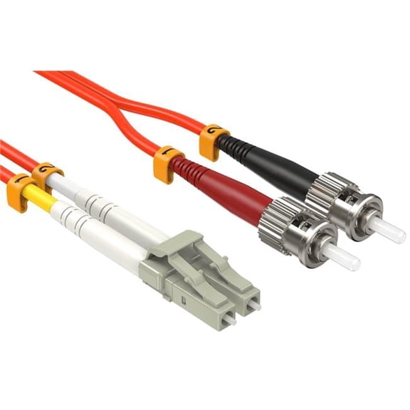 3 m LC&ST Duplex 50-125 Multimode OM2 Fiber Optic Cable - Orange