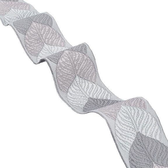 3 m Polyester Jacquard Leaf Ribbon for Garment Accessories Gift Decoration Gainsboro 1-1/8 inch(30mm)