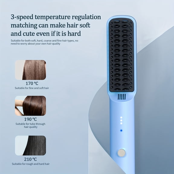 3-minute quick straightening comb - Ceramic heating negative ion hair care | 3-speed temperature adjustment | LED display | Easy to carry | Heat-resistant and scald-proof | Home styling comb
