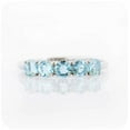thumbnail image 1 of 3 mm Blue Topaz Half Eternity Wedding Band Stacking Ring Christmas Anniversary Gift Ring 925 Sterling Silver Gemstone Jewelry For Women Gift By KIRAN FINE JEWELS, 1 of 5