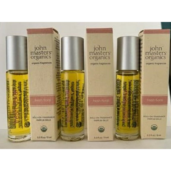 3 of John Masters Organics Roll-On Fragrance 0.3 oz - Fresh Floral  3 pcs Set