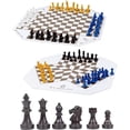 thumbnail image 1 of 3 or 4 Player Chess Board Game Set,64 Pieces Colorful Chess,Chess Game for Team with a Leather Game Mat, 1 of 6