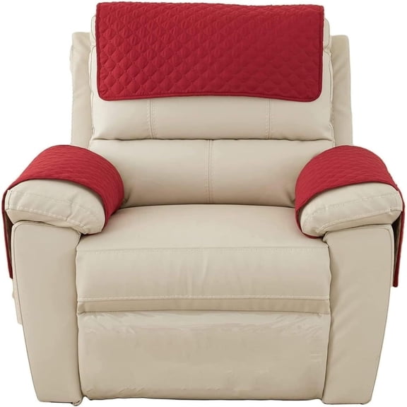 3 or 4 or 5 Pieces Sofa Headrest Cover for Recliner Chair with Storage Pockets Non Slip Armrest Cover Fuzzy Couch Cover Washable Furniture Protector