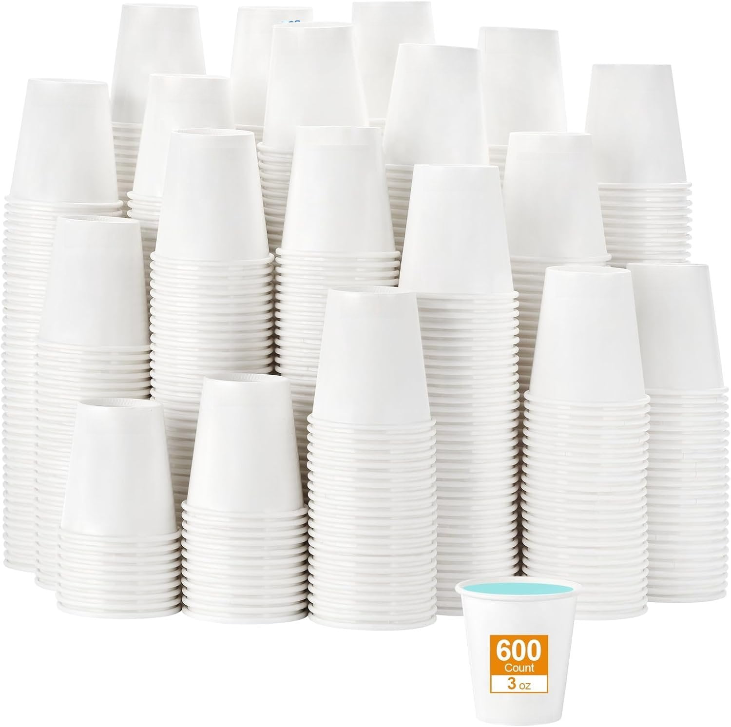 3 oz 600 Count Small Disposable Paper Cups, Mini Sample White Espresso ...