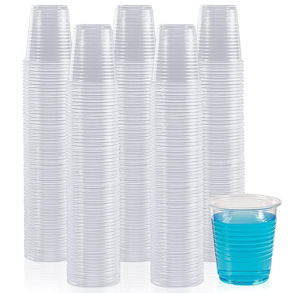 3 oz Clear Plastic Cups 500 Pack Bathroom Mouthwash Rinse Containers