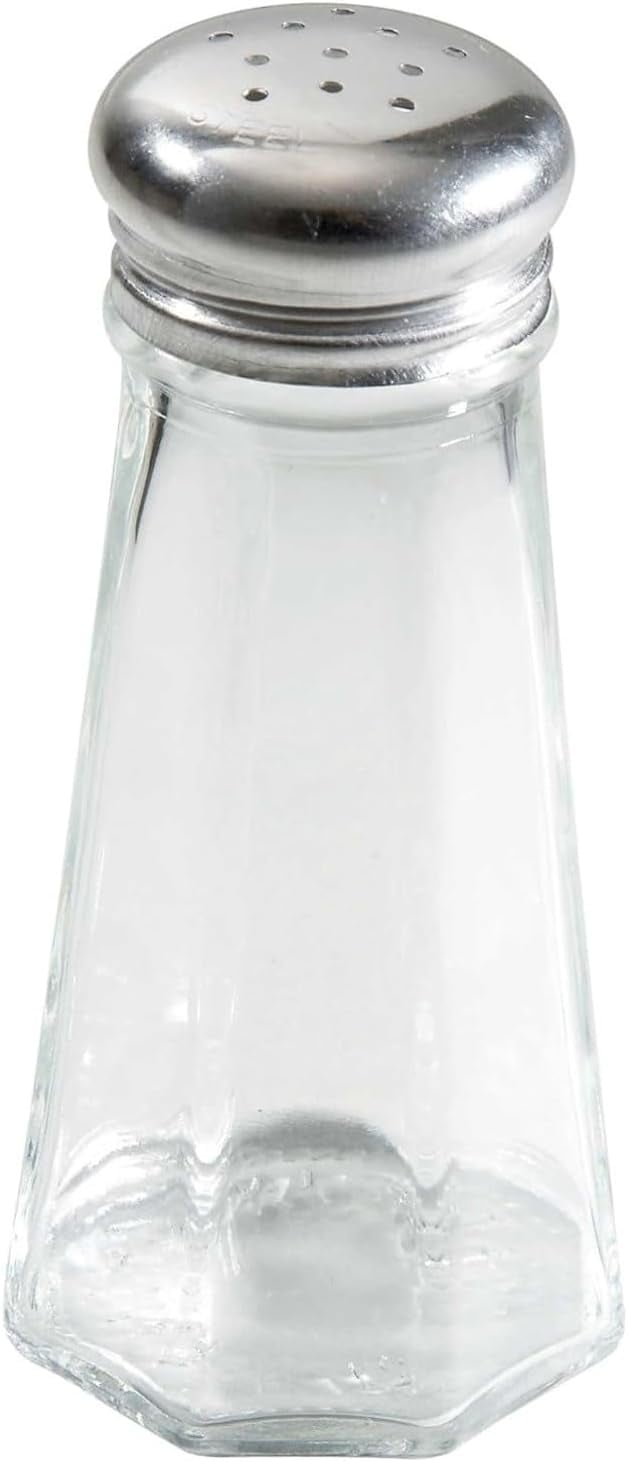 3 Ounce Stainless Steel Paneled Salt And Pepper Shakers (Case Of 24) - Classic Diner Style Shakers